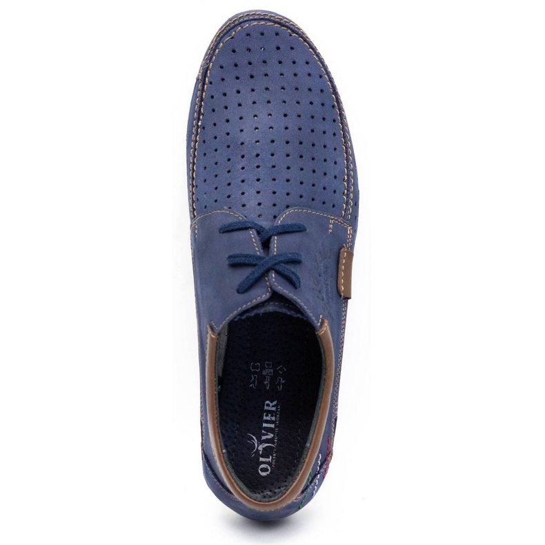 Mario Pala Durchbrochene Herrenschuhe 563 marineblau braun 5