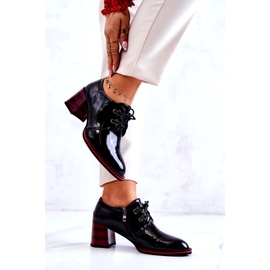 S.Barski Lackierte Halbschuhe mit Reißverschluss schwarz rot 2