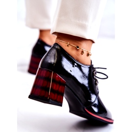 S.Barski Lackierte Halbschuhe mit Reißverschluss schwarz rot 3