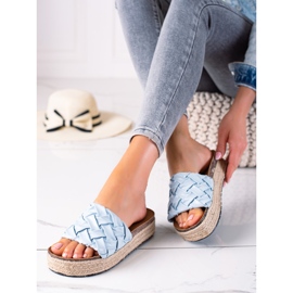 SHELOVET Plateau-Flip-Flops blau 2