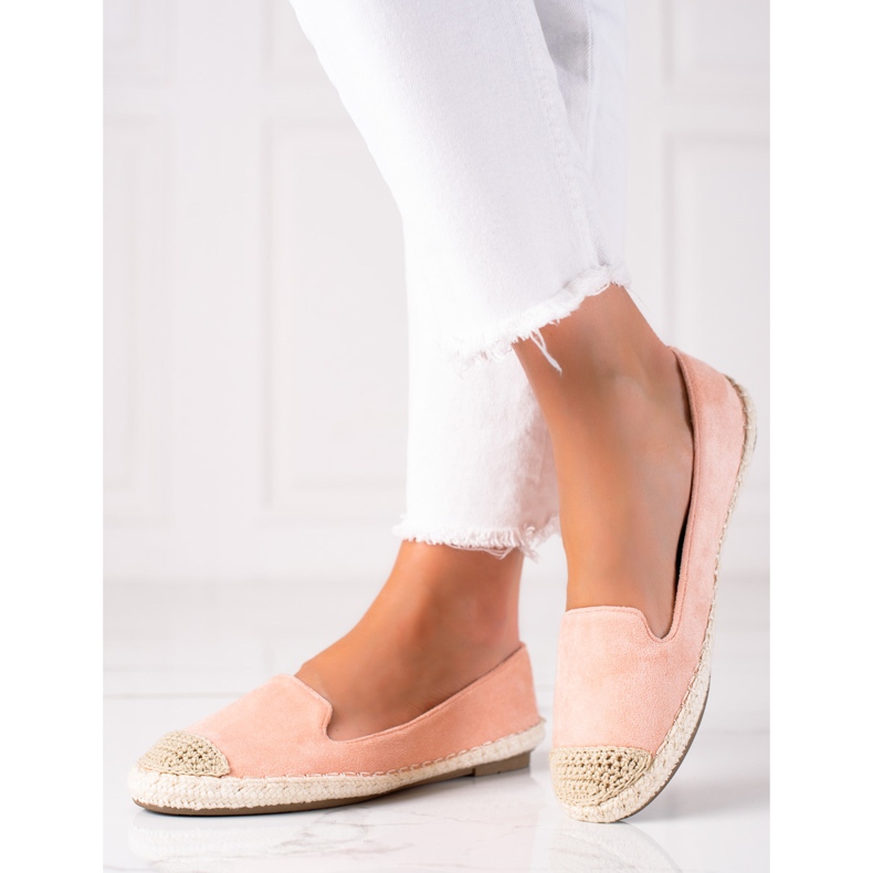 SHELOVET Espadrilles aus Wildleder rosa 1