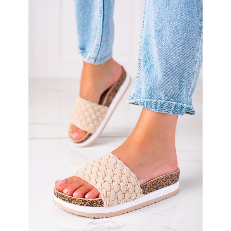 W. Potocki Geflochtene Potocki-Hausschuhe beige 1