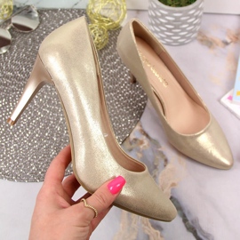 Pumps Stiletto Lackgold Sergio Leone golden 1
