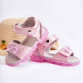 PE1 Bequeme Kindersandalen mit rosafarbenem Cayo-Dekor 2