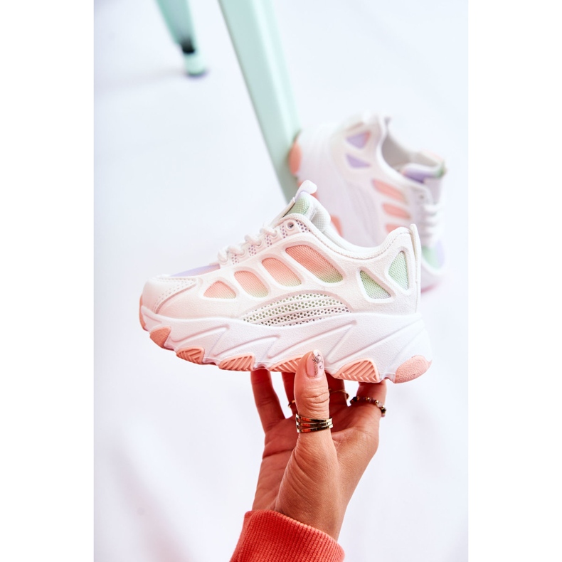 FR1 Mehrfarbige Sportschuhe von Britney für Kinder weiß violett rosa grün 1