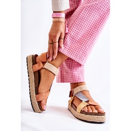 FB1 Damensandalen für den Sommer Beige-Gelb Galia braun orange 2