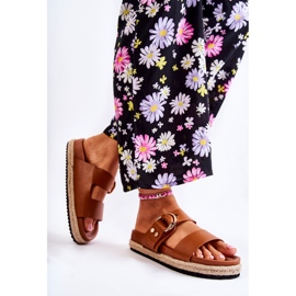 FB1 Beigefarbene Penelope-Hausschuhe für modische Damen braun 2