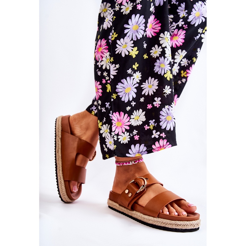 FB1 Beigefarbene Penelope-Hausschuhe für modische Damen braun 2