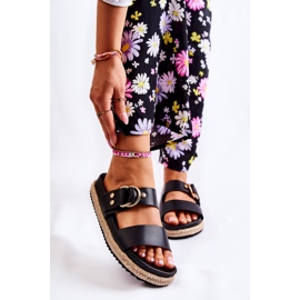 FB1 Modische schwarze Penelope-Hausschuhe für Damen 1