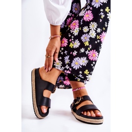 FB1 Modische schwarze Penelope-Hausschuhe für Damen 2