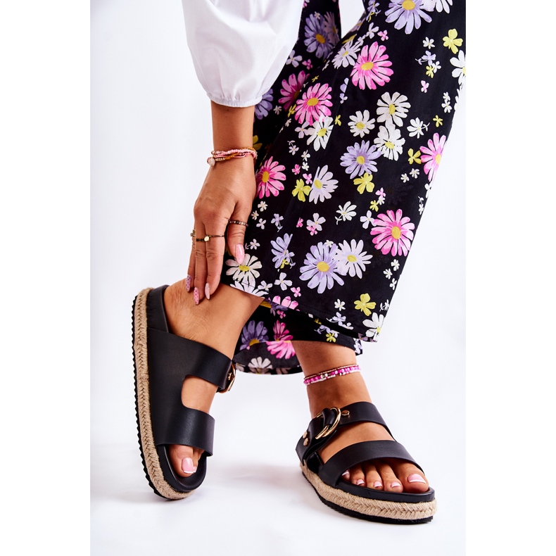 FB1 Modische schwarze Penelope-Hausschuhe für Damen 2