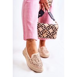 S.Barski Meredith beige durchbrochene Slip-on Damen Espadrilles 2