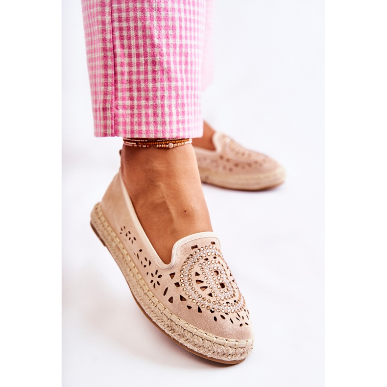 S.Barski Meredith beige durchbrochene Slip-on Damen Espadrilles 1