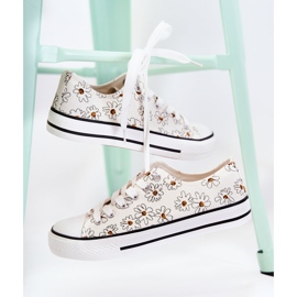 PS1 Niedrige Turnschuhe der Frauen mit weißen Janey-Blumen 2