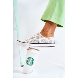 PS1 Niedrige Turnschuhe der Frauen mit weißen Janey-Blumen 1