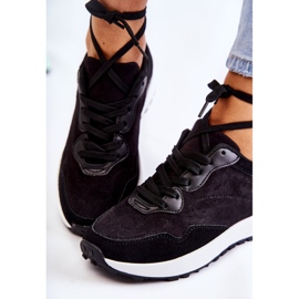 PG1 Schwarze Nayla Wildleder-Sportschuhe für Damen 1