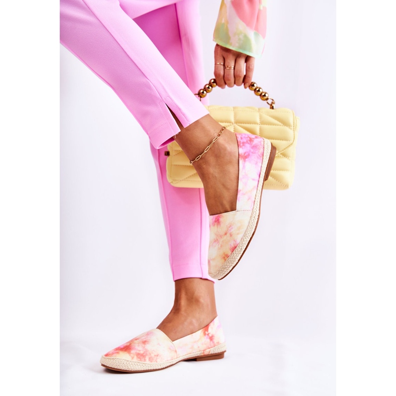 PG1 Damen Espadrilles zum Hineinschlüpfen Rosa-Gelb Santana beige 2