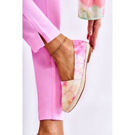 PG1 Damen Espadrilles zum Hineinschlüpfen Rosa-Gelb Santana beige 1