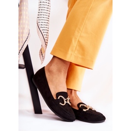 PG1 Wildlederloafer für Damen mit schwarzer Realitätsverzierung 1