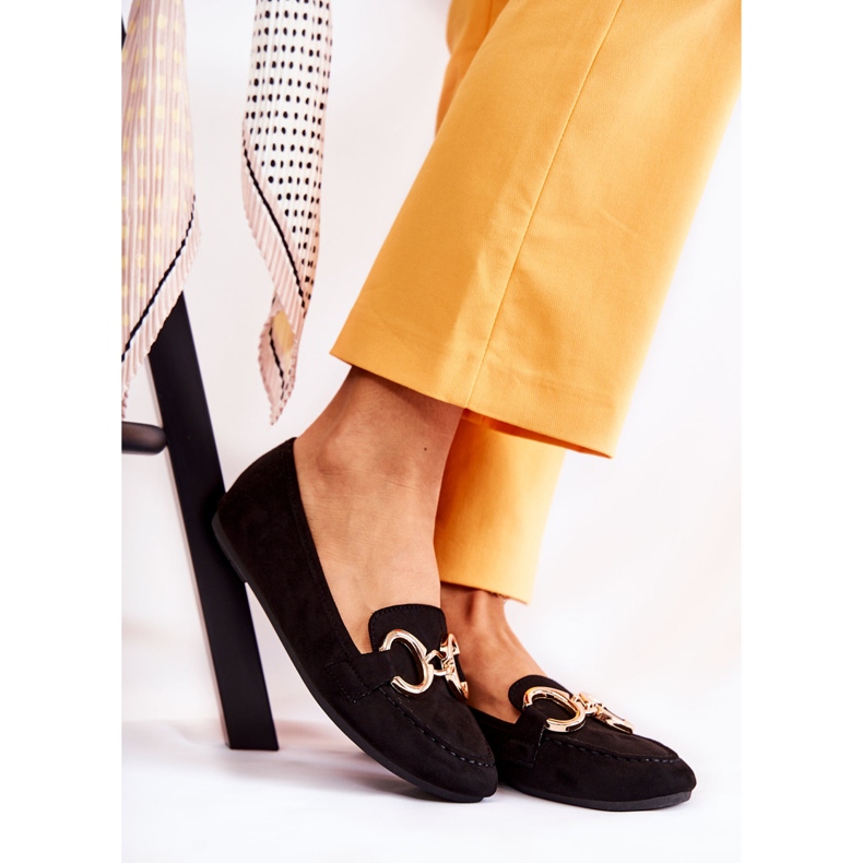 PG1 Wildlederloafer für Damen mit schwarzer Realitätsverzierung 1