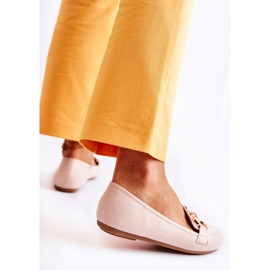 Damen-Loafer aus Wildleder mit beigefarbener Reality-Dekoration 2