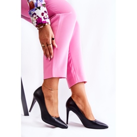 Sergio Leone Klassische magisch schwarze Leder-Stilettos 1