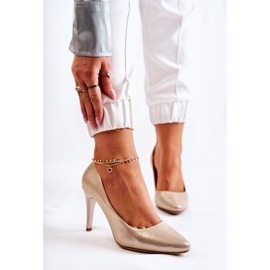 Sergio Leone Klassische Golden Magically Leather Stilettos 1