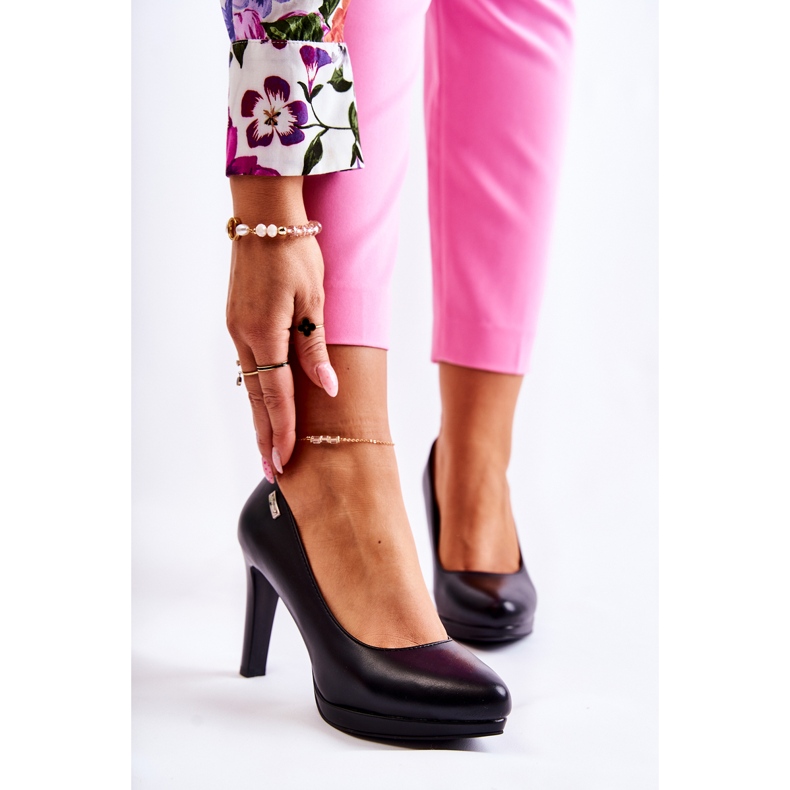 Sergio Leone Frauen klassische Pumpen auf der Plattform schwarz 1