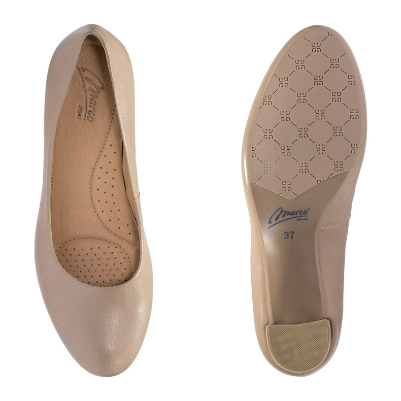 Marco Shoes Glatte und bequeme Marco Schuhe in Beige 1