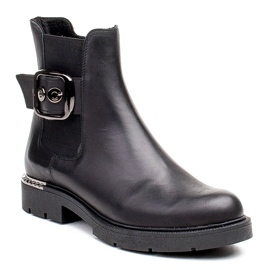 Marco Shoes Marco Damen Chelsea Boots mit Schnalle und Gummi schwarz 1