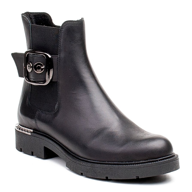 Marco Shoes Marco Damen Chelsea Boots mit Schnalle und Gummi schwarz 1