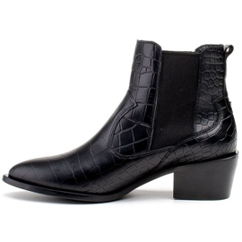 Marco Shoes Damenstiefelette im Cowboy-Stil mit Schlangenleder-Motiv schwarz 2