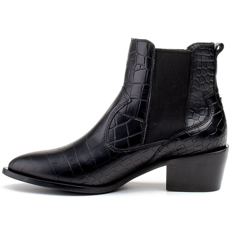 Marco Shoes Damenstiefelette im Cowboy-Stil mit Schlangenleder-Motiv schwarz 2