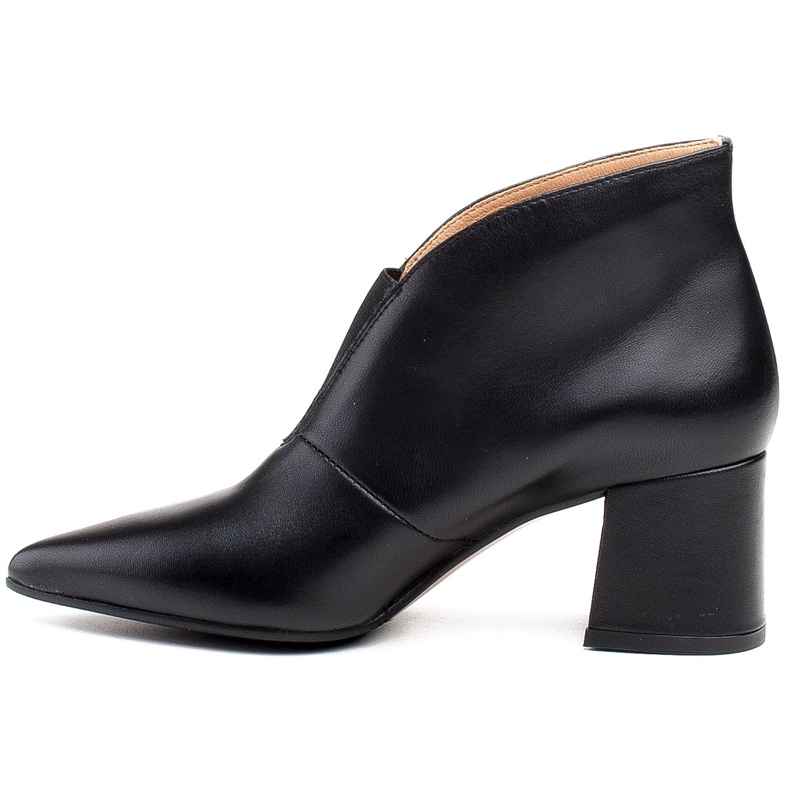 Marco Shoes 1460B schmale schwarze Lederstiefelette mit Obermaterial aus Gummi 2