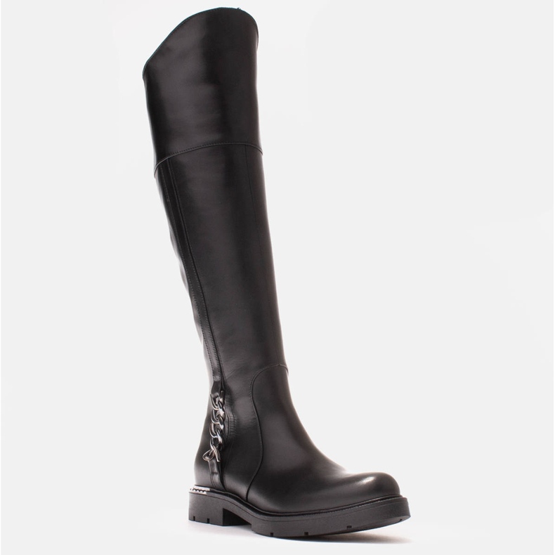 Marco Shoes Hohe Stiefel mit Gummi und Kette schwarz 1