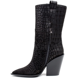 Marco Shoes Marco Boots 1408K Cowboystiefel mit Tiermotiv schwarz 1