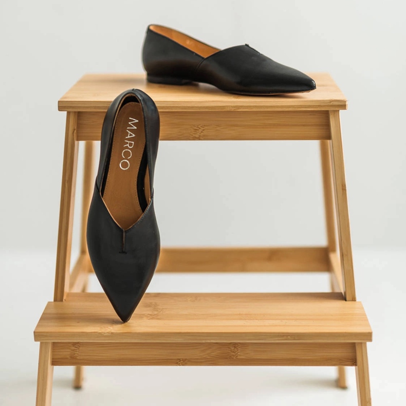 Marco Shoes Schwarze Marco 1285P Damen Ballerinas mit Cut-Out 2