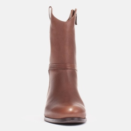 Marco Shoes Marco Stiefel mit niedrigem Absatz aus zartem Naturleder braun 1