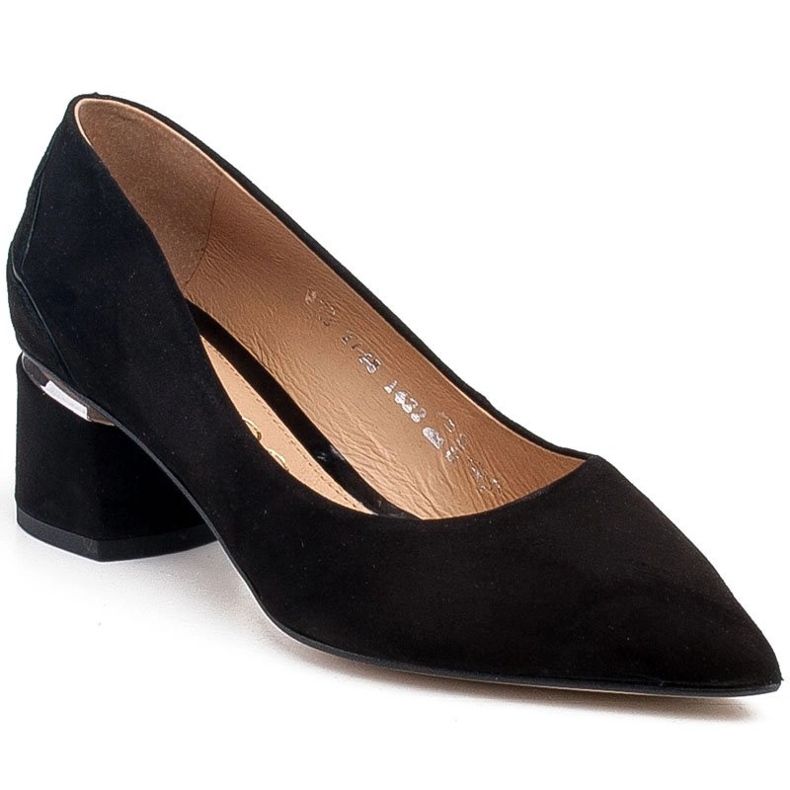 Marco Shoes Schwarze Wildlederpumps mit Blumenmuster 1
