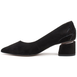 Marco Shoes Schwarze Wildlederpumps mit Blumenmuster 2