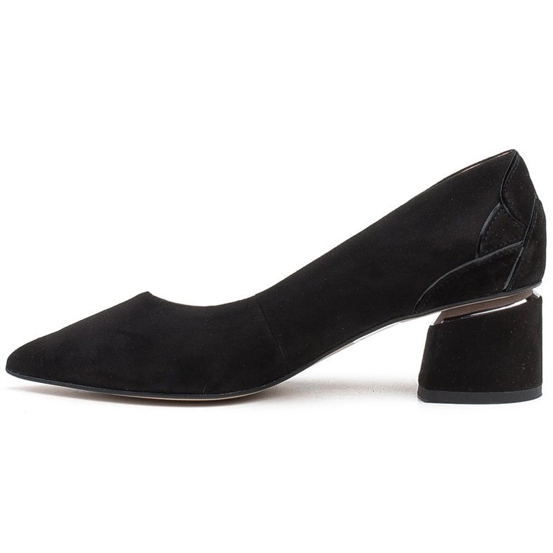Marco Shoes Schwarze Wildlederpumps mit Blumenmuster 2