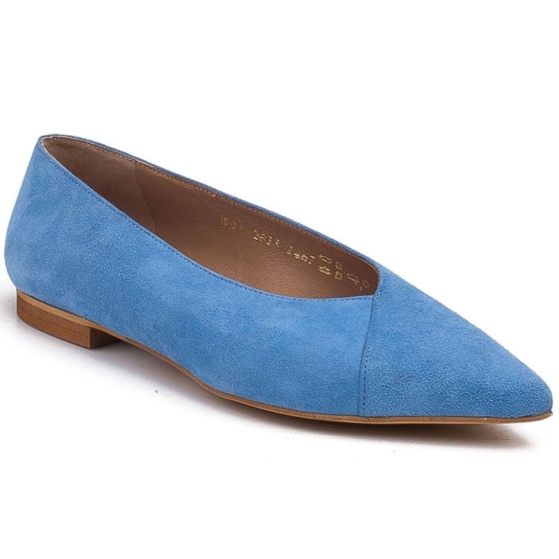 Marco Shoes Blaue Ballerinas aus natürlichem Wildleder 1