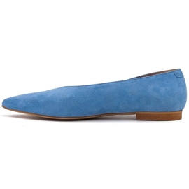 Marco Shoes Blaue Ballerinas aus natürlichem Wildleder 2