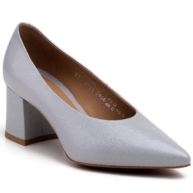 Marco Shoes Elegante Pumps für Damen aus taubenfarbenem Lack grau 1