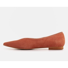Marco Shoes Ballerinas aus natürlichem Wildleder in Apricot orange 1