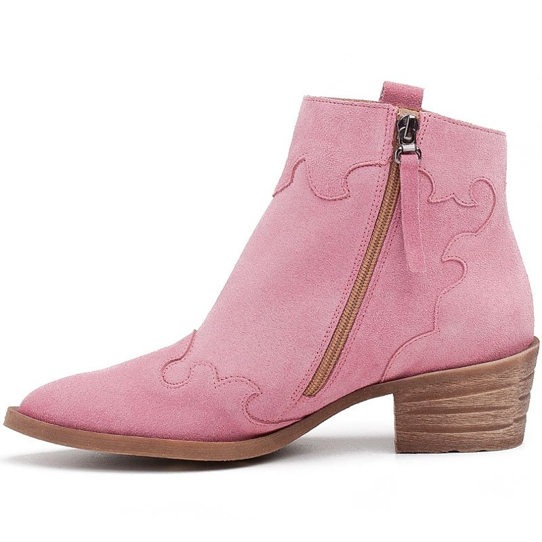 Marco Shoes Pinke Naturveloursstiefel ohne Isolierung rosa 2