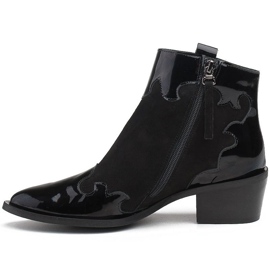 Marco Shoes Schwarze Stiefel aus natürlichem Wildleder mit Lackzusatz 2