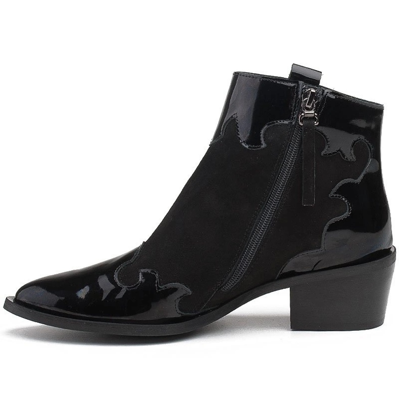 Marco Shoes Schwarze Stiefel aus natürlichem Wildleder mit Lackzusatz 2