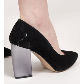 Marco Shoes Schwarze Pumps mit Metallic-Absatz 2