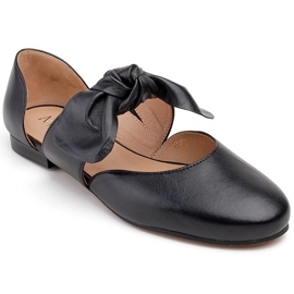 Marco Shoes Schwarze Ballerinas 1531P mit schwarzer Schleife 1